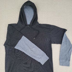 Mens American Rag Cie Long Sleeve Colorblocked Hooded Pullover Shirt Small Gray